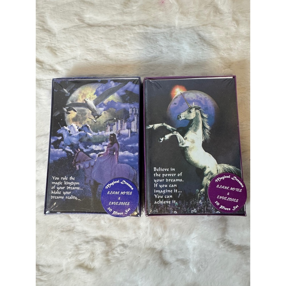 Vintage Magic Creations Magical Dreams Unicorn Fantasy Blank Note Cards 2 Sets